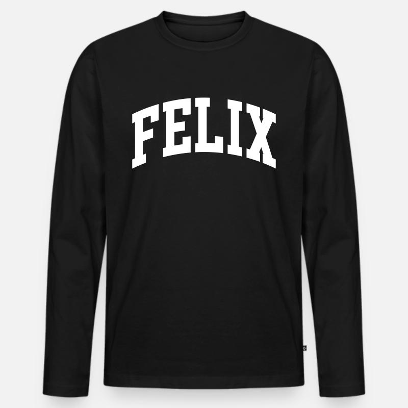 Felix - Männer Premium Bio Langarmshirt - Schwarz