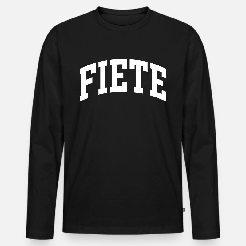 Fiete - Männer Premium Bio Langarmshirt - Schwarz