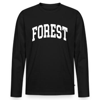 Forêt - T-shirt manches longues Premium bio Homme - noir - Devant - Nico (187cm)