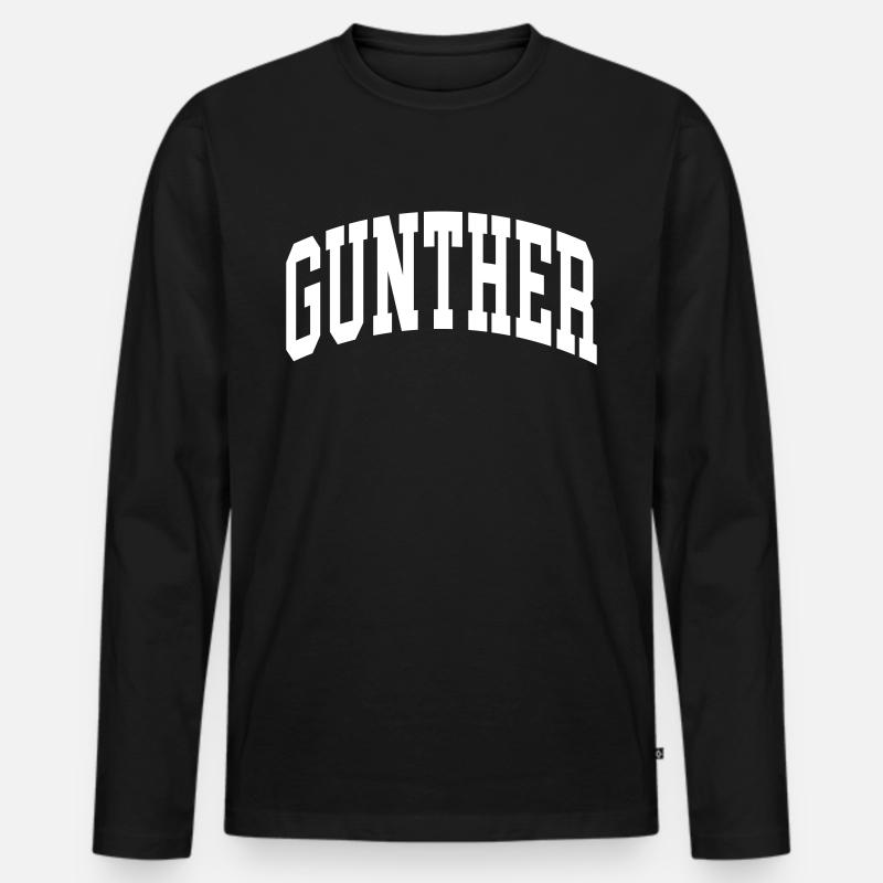 Gunther - Männer Premium Bio Langarmshirt - Schwarz
