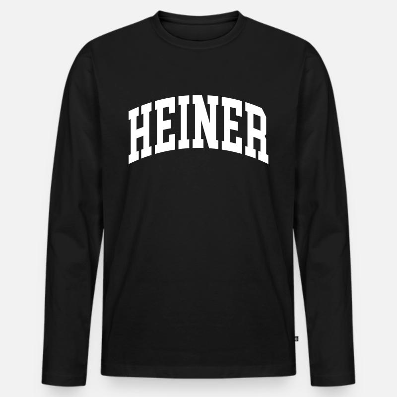 Heiner - Männer Premium Bio Langarmshirt - Schwarz