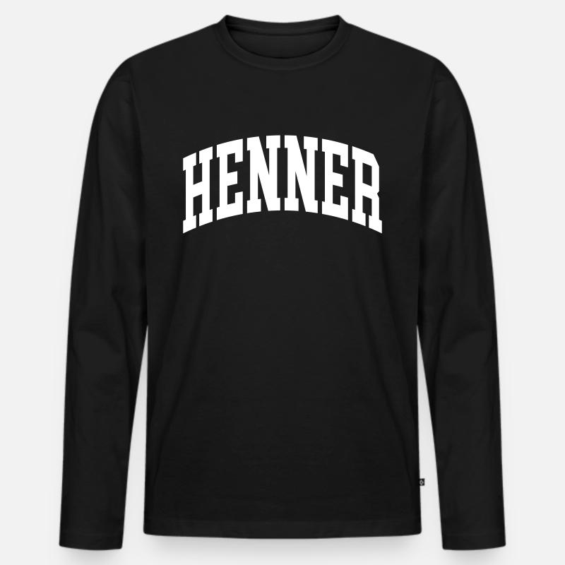 Henner - Männer Premium Bio Langarmshirt - Schwarz