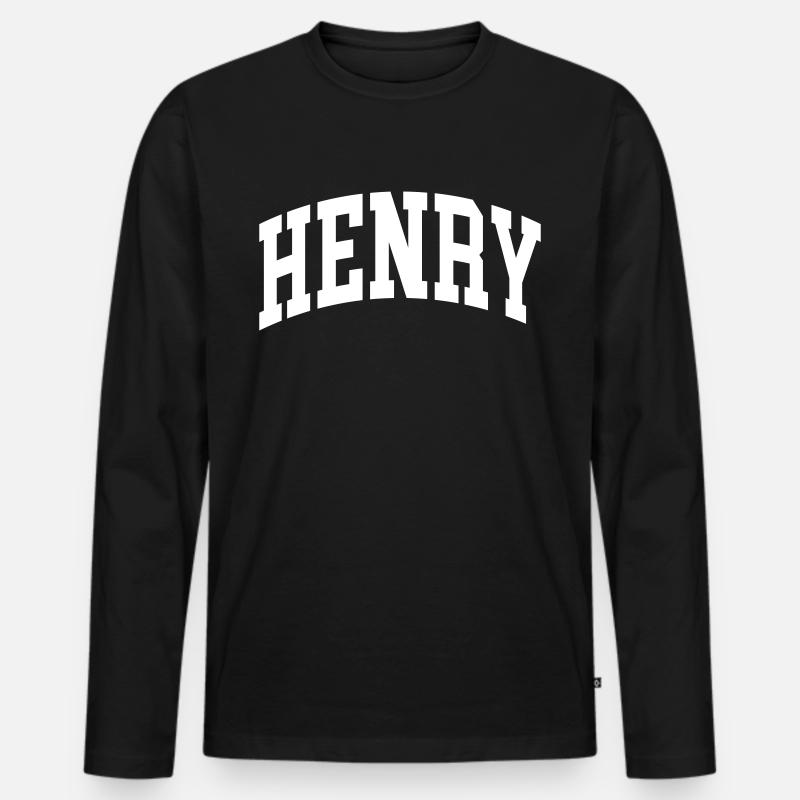 Henry - Männer Premium Bio Langarmshirt - Schwarz