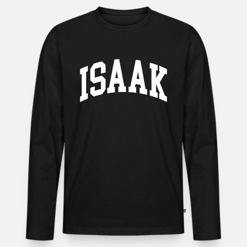 Isaak - Männer Premium Bio Langarmshirt - Schwarz