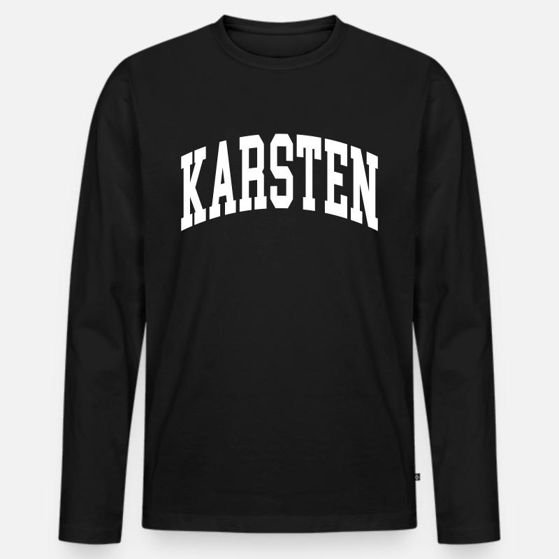 Karsten - Männer Premium Bio Langarmshirt - Schwarz