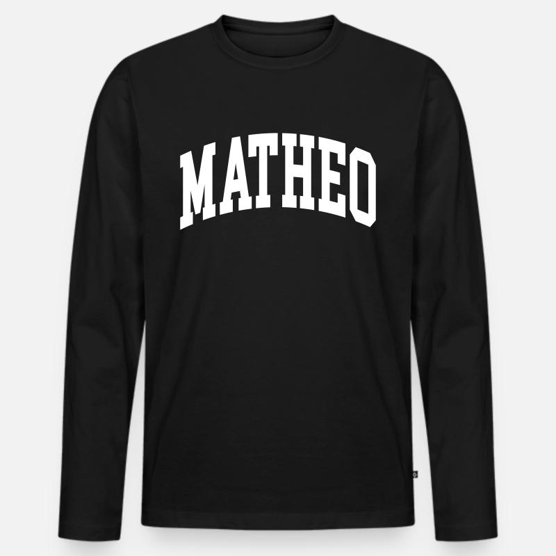 Matheo - Männer Premium Bio Langarmshirt - Schwarz