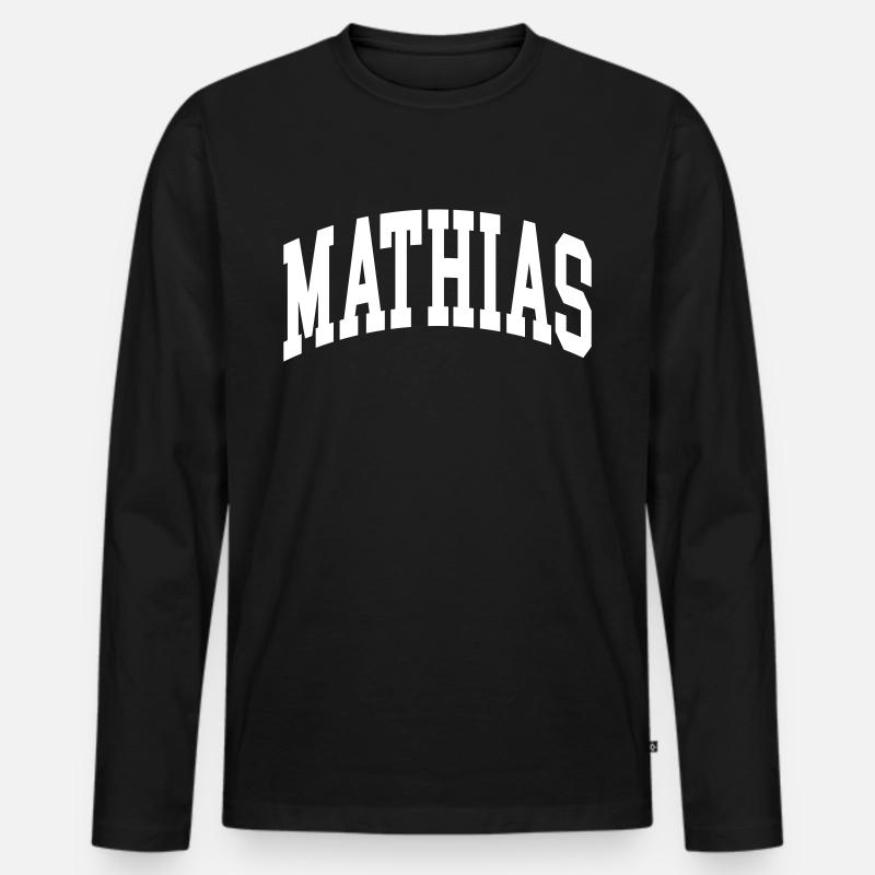 Mathias - Männer Premium Bio Langarmshirt - Schwarz