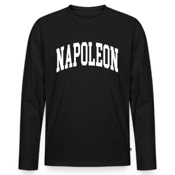 Napoléon - T-shirt manches longues Premium bio Homme - noir - Devant - Nico (187cm)