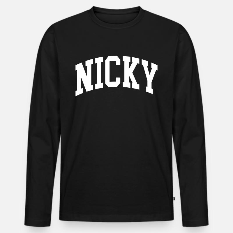 Nicky - Männer Premium Bio Langarmshirt - Schwarz
