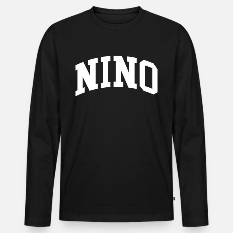 Nino - Männer Premium Bio Langarmshirt - Schwarz