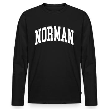 Normand - T-shirt manches longues Premium bio Homme - noir - Devant - Nico (187cm)