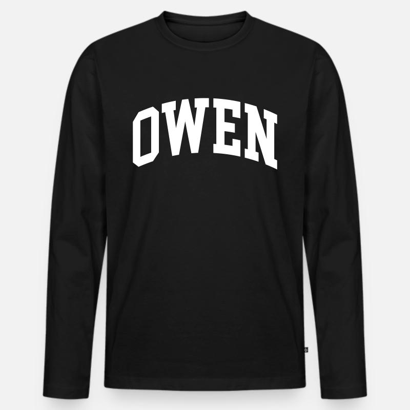 Owen - Männer Premium Bio Langarmshirt - Schwarz