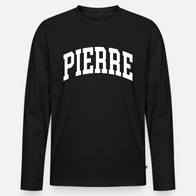 Pierre - Männer Premium Bio Langarmshirt - Schwarz