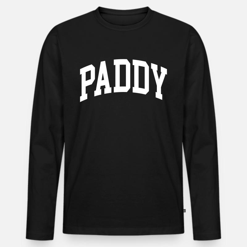 Paddy - Männer Premium Bio Langarmshirt - Schwarz