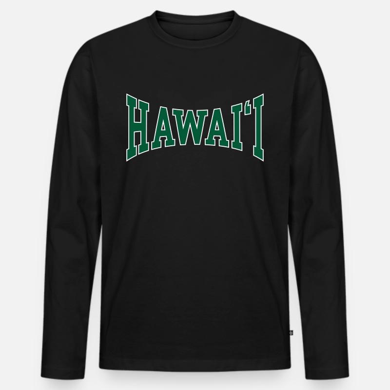 Hawaii - Männer Premium Bio Langarmshirt - Schwarz