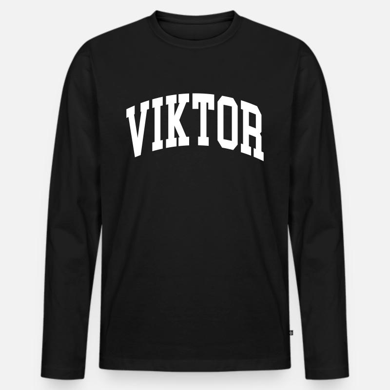 Viktor - Männer Premium Bio Langarmshirt - Schwarz