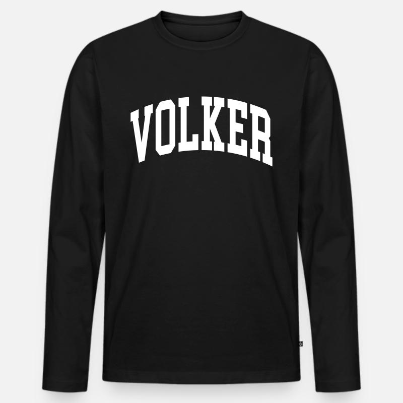 Volker - Männer Premium Bio Langarmshirt - Schwarz