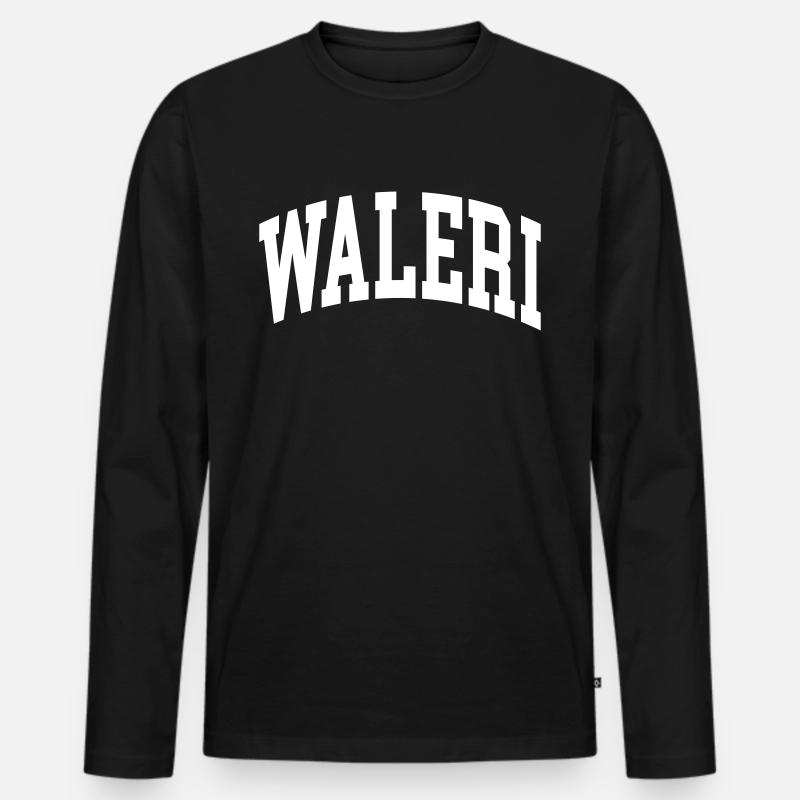 Waleri - Männer Premium Bio Langarmshirt - Schwarz