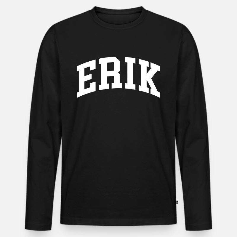 Erik - Männer Premium Bio Langarmshirt - Schwarz