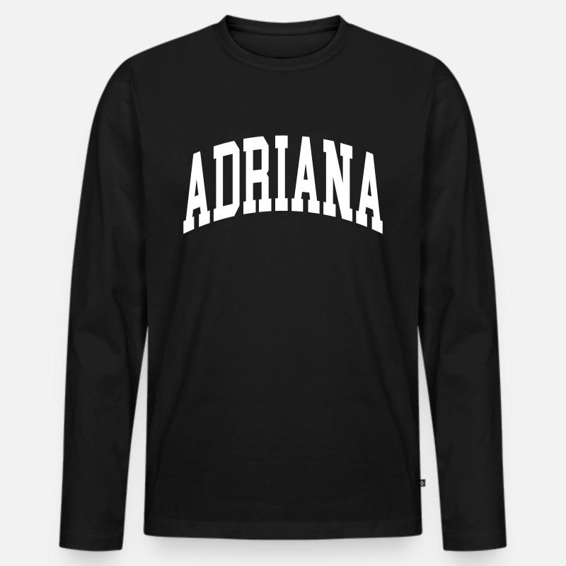 Adriana - Männer Premium Bio Langarmshirt - Schwarz
