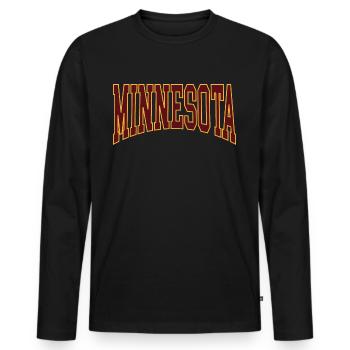 Minnesota - T-shirt manches longues Premium bio Homme - noir - Devant - Nico (187cm)
