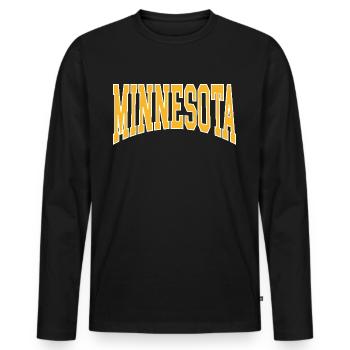 Minnesota - T-shirt manches longues Premium bio Homme - noir - Devant - Nico (187cm)