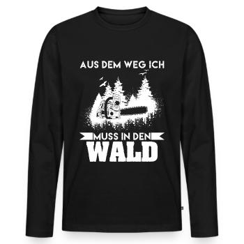 Get out of the way I have to go to the forest forester carpenter - Men's Premium Organic Long Sleeve Shirt - black - Front - Nico (187cm)