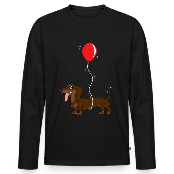 Lustiges Dackel Hundemama Hundepapa Dackelhund Dog - Männer Premium Bio Langarmshirt - Schwarz - Vorne - Nico (187cm)