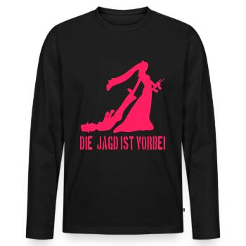 Funny Polter T-Shirt Marriage. The Hunt Is Over - Men's Premium Organic Long Sleeve Shirt - black - Front - Nico (187cm)