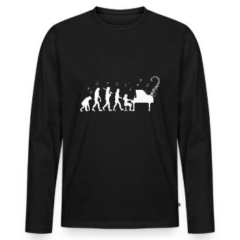T-Shirt Evolution Piano Player Piano Piano - T-shirt manches longues Premium bio Homme - noir - Devant - Nico (187cm)