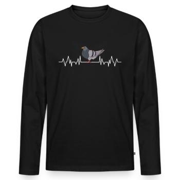 Pigeon fancier prize flight gift carrier pigeon pigeons - Men's Premium Organic Long Sleeve Shirt - black - Front - Nico (187cm)