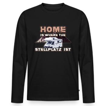 Camping-car camp camping camping - T-shirt manches longues Premium bio Homme - noir - Devant - Nico (187cm)