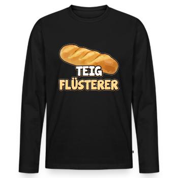 Geschenk für Teig Flüsterer Hobbybäcker Konditor - Männer Premium Bio Langarmshirt - Schwarz - Vorne - Nico (187cm)