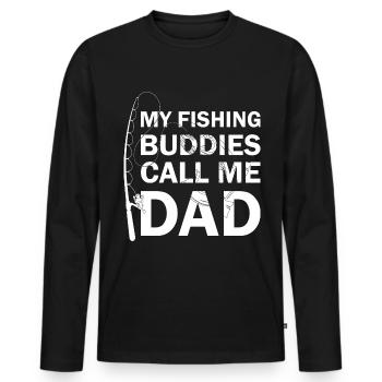 Best Papa Daddy Daddy Grandpa Father's Day T-Shirt - Men's Premium Organic Long Sleeve Shirt - black - Front - Nico (187cm)