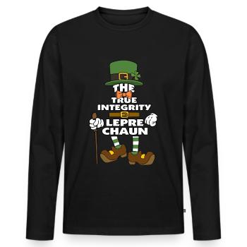 The True Integrity Leprechaun St Patrick's Day - Männer Premium Bio Langarmshirt - Schwarz - Vorne - Nico (187cm)