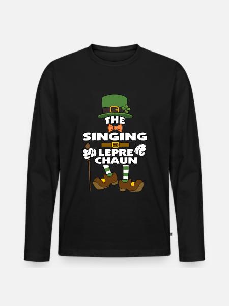 Le lutin chantant Saint-Patrick - T-shirt manches longues Premium bio Homme - noir