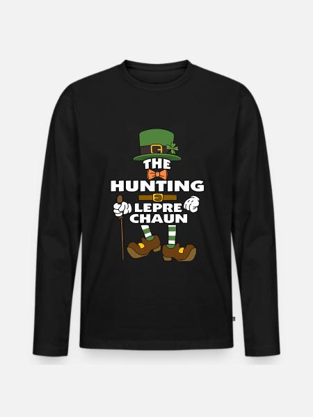 Le lutin de chasse Saint-Patrick - T-shirt manches longues Premium bio Homme - noir