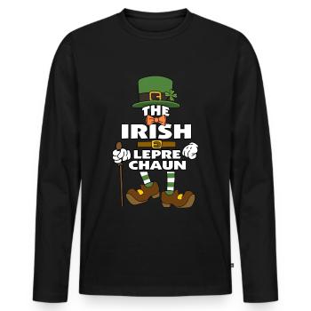 The Irish Leprechaun St Patrick's Day - Männer Premium Bio Langarmshirt - Schwarz - Vorne - Nico (187cm)