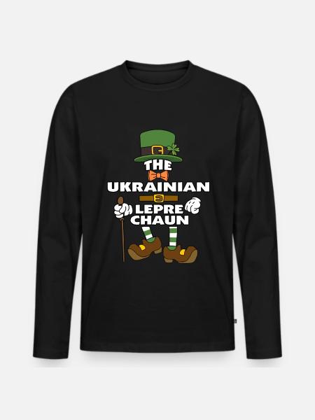 Le lutin ukrainien Saint-Patrick - T-shirt manches longues Premium bio Homme - noir