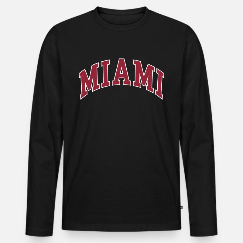 Miami - Männer Premium Bio Langarmshirt - Schwarz