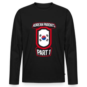 Best Parenting Korean Parents Part 1 - Men's Premium Organic Long Sleeve Shirt - black - Front - Nico (187cm)