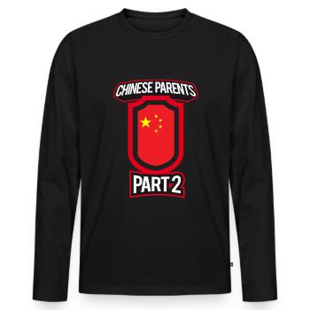 Best Parenting Chinese Parents Part 2 - Men's Premium Organic Long Sleeve Shirt - black - Front - Nico (187cm)