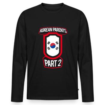 Best Parenting Korean Parents Part 2 - Men's Premium Organic Long Sleeve Shirt - black - Front - Nico (187cm)