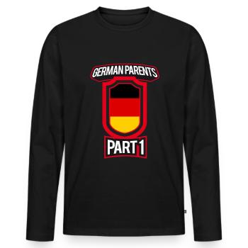 Best Education German Parents Part 1 - Men's Premium Organic Long Sleeve Shirt - black - Front - Nico (187cm)