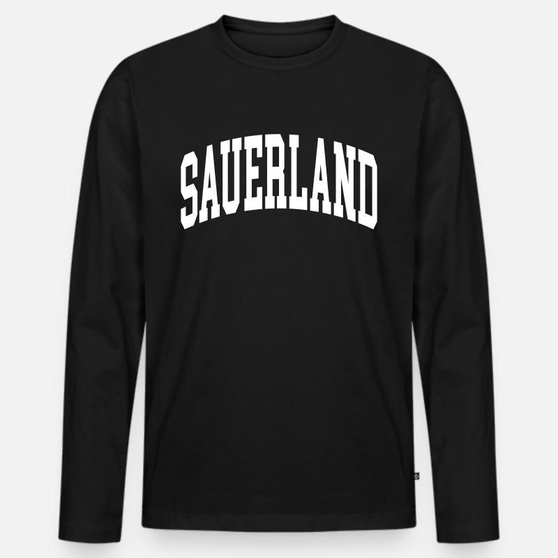 Sauerland - Männer Premium Bio Langarmshirt - Schwarz