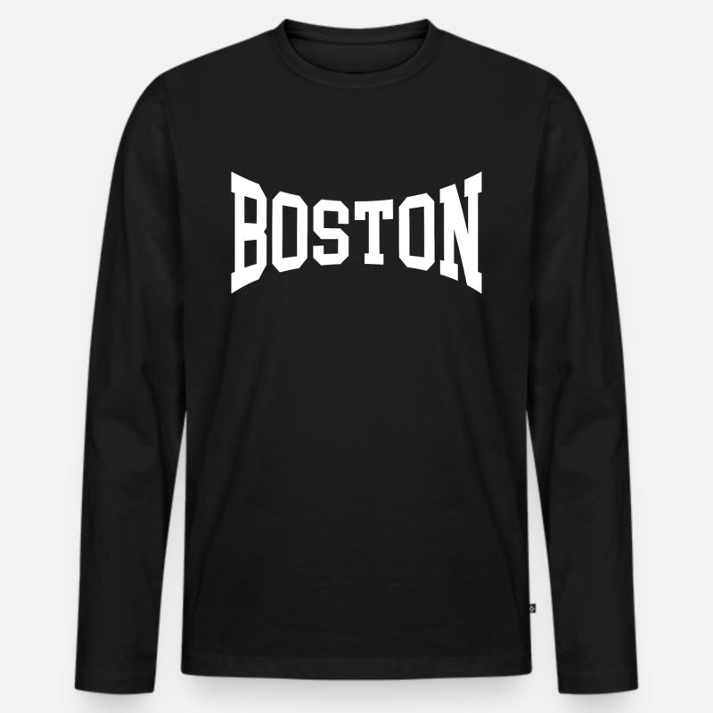 Boston - Männer Premium Bio Langarmshirt - Schwarz