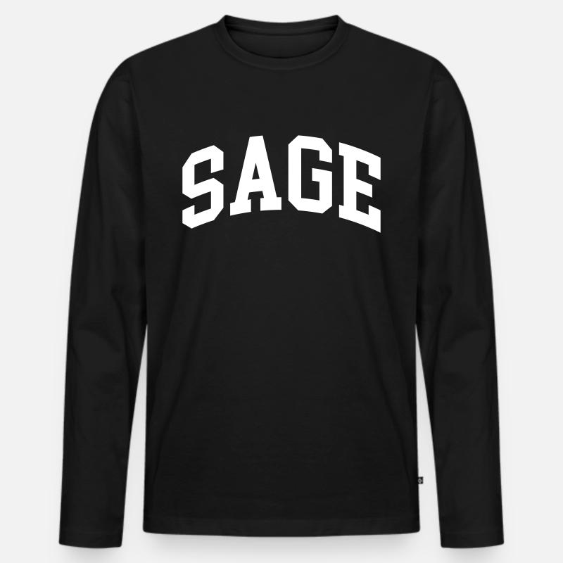 Sage - Männer Premium Bio Langarmshirt - Schwarz