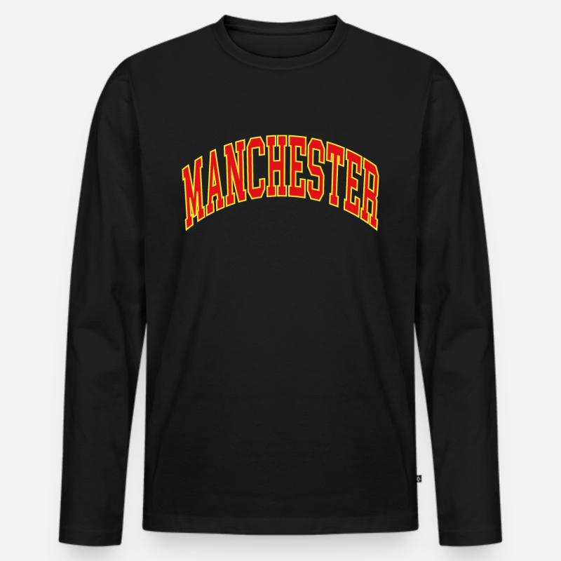 Manchester - Männer Premium Bio Langarmshirt - Schwarz