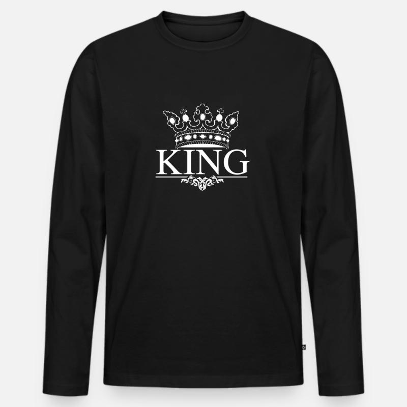 King ( König ) Geschenk - Männer Premium Bio Langarmshirt - Schwarz