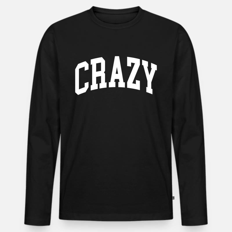 Crazy - Männer Premium Bio Langarmshirt - Schwarz